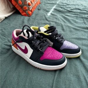 Jordan 1 low purple magenta mix match sneakers